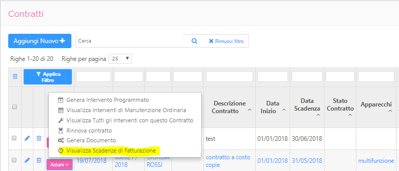 contratti scadenze