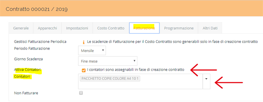 contratto con contatori