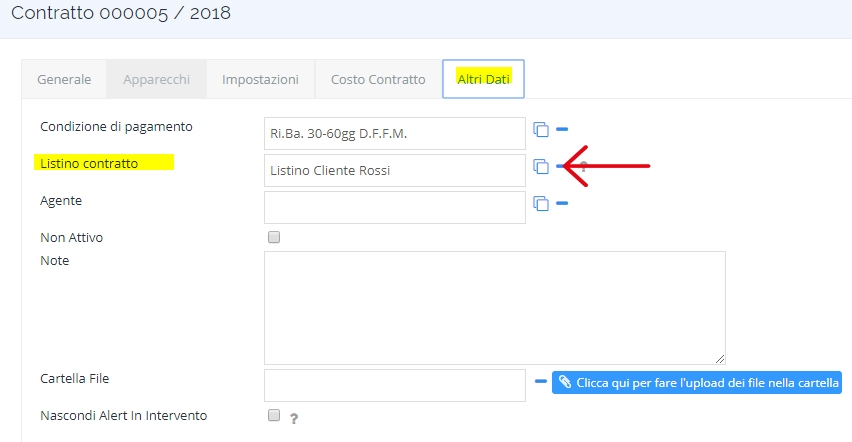 listino contratto
