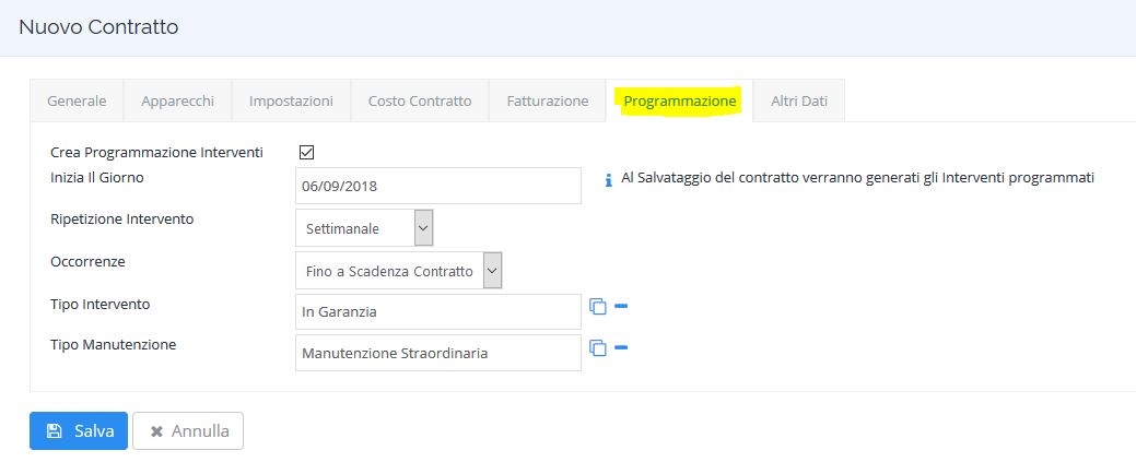 programmazione contratti